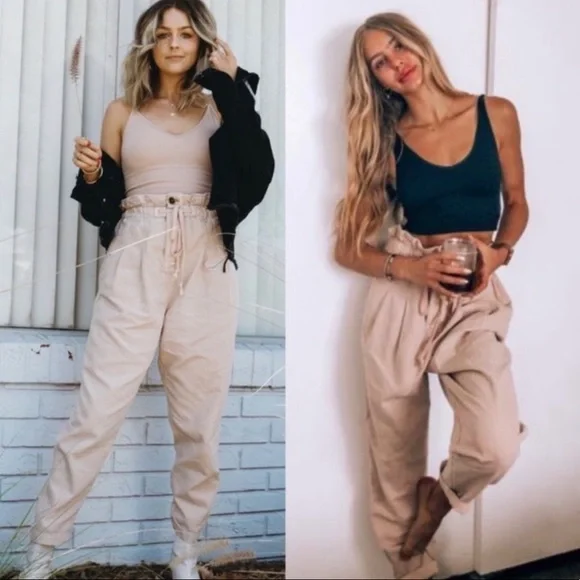 Free People Women’s Misty Rose Margate Pleated Trousers Pants Size M - Picture 2 of 9